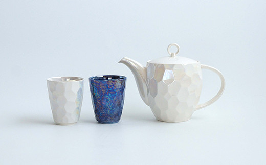 有田焼「Lin NY ＋」ポット・ペアカップセット 抗菌 コーテ