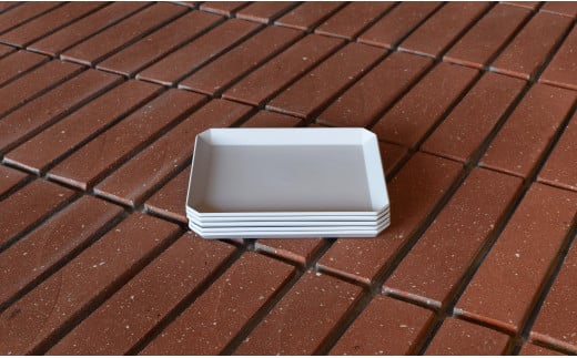 1616/ TY Square Plate 165 Gray 5枚セット【1616/arita japan】有田焼 食