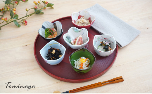 かわいい輪花角切り小鉢揃 6個セット 有田焼 富永陶磁器 A60