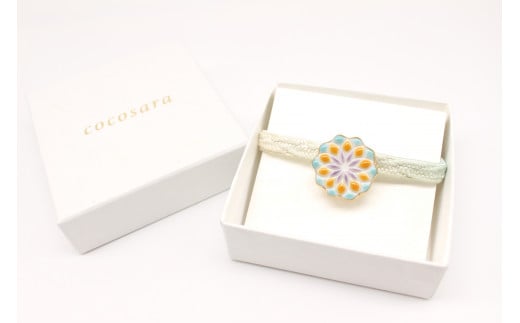 cocosara ヴィオラの花を感じさせる・シックな花火の帯留（