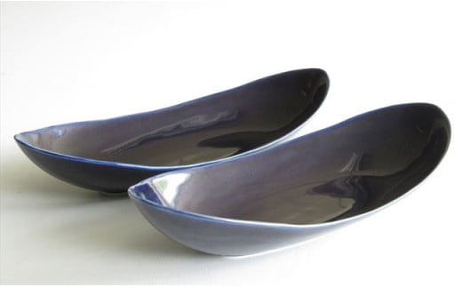 有田焼 墨ルリペア楕円皿 中 ARITA PORCELAIN LAB【アリタポーセ