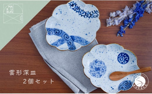 有田焼 雲形深皿 2枚セット【まるぶん】食器 器 うつわ 磁