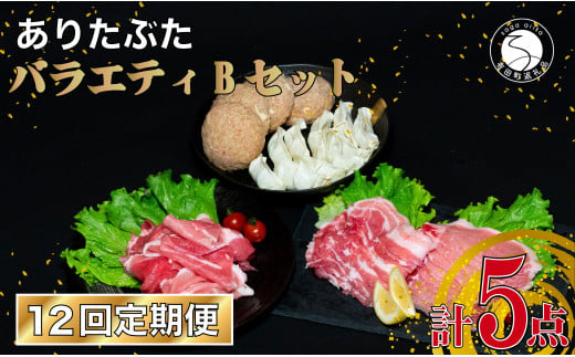 【12回定期便 豚肉5種セット】 ありたぶた バラエティBセッ