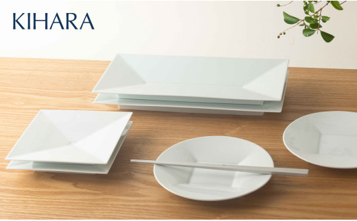 【川上元美デザイン】Rin 角皿 & 丸皿 6枚セット【KIHARA】有