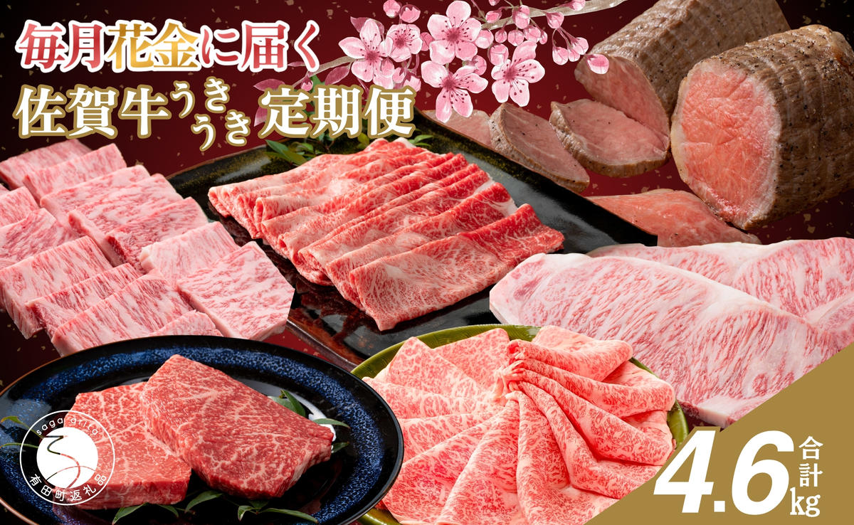 毎月決まった時に届く！花金 定期便 佐賀牛3～4人前をお届