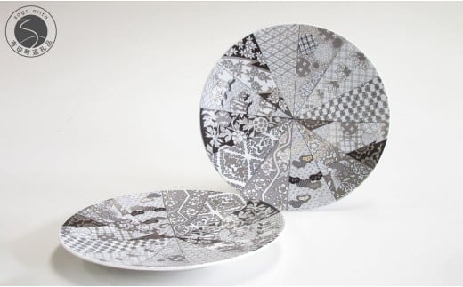 有田焼 JS旭日吉祥紋・ペアフラットプレートS ARITA PORCELAIN LA