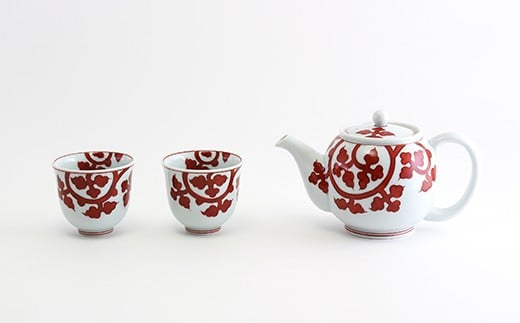 源右衛門窯 赤絵唐草文 茶器 食器 有田焼 お茶セット 有田