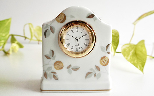 香蘭社◆有田焼◆ 燦彩ばら・置時計　10kr-0003