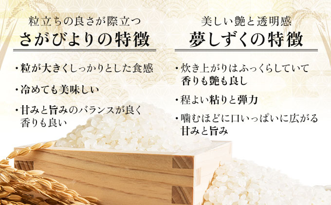 令和7年産 無洗米食べ比べ さがびより&夢しずく 8kg (真空パック)《特A評価！》| 単品 定期便 偶数月 米 お米 ごはん 弁当 銘柄米 県産米 佐賀県産 国産米 ブランド米 おにぎり 国産 佐賀県 単一原料米 五つ星お米マイスター 各4kg/計8kg