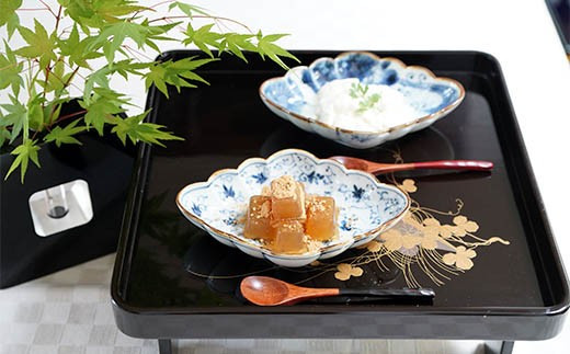 有田焼 菱型菊割向付(2枚組)