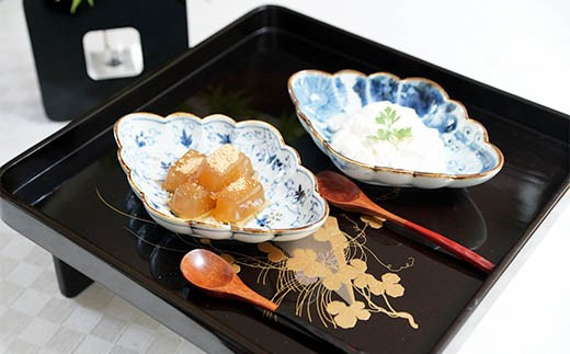 有田焼 菱型菊割向付(2枚組)