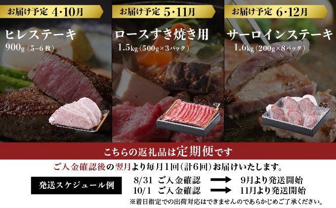 ＜定期便6回＞佐賀牛食べ比べ定期便 45万コース