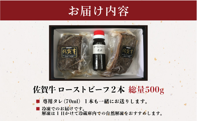 佐賀牛ローストビーフ 2本専用 タレ1本付