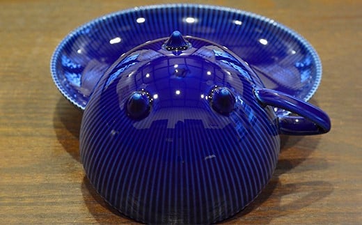 香蘭社◆有田焼◆ピンストライプ(R)カップ&ソーサー『Ruri』　10kr-0001