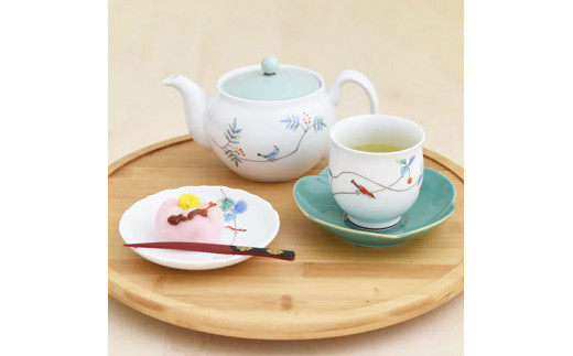 香蘭社◆有田焼◆ 小鳥の詩・茶の間揃　10kr-0004