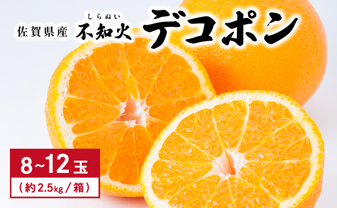 [先行予約] 佐賀産 デコポン8〜12玉(約2.5kg箱)