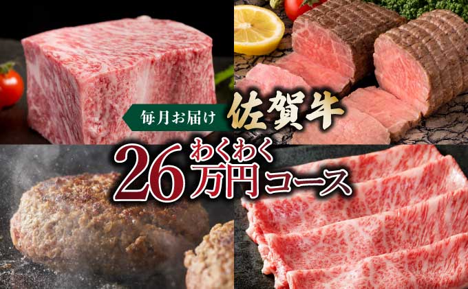「佐賀牛」わくわく26万コース＜12回定期便＞【42yc-016】