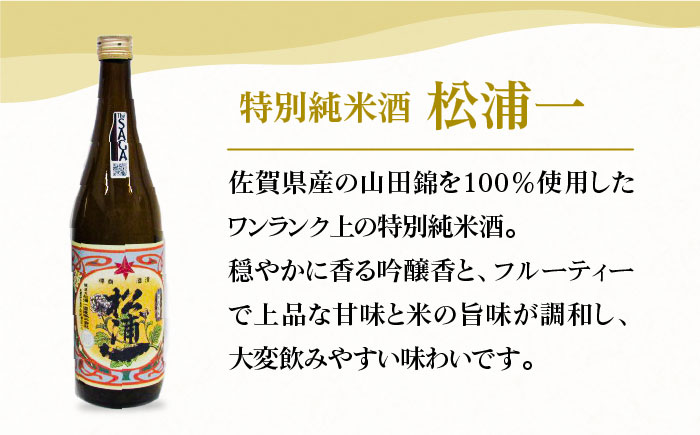 「松浦一」純米酒セット（720ml×3本）【大串酒店】 [HAK009]日本酒
