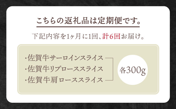 【全6回定期便】佐賀牛 霜降り スライス盛り合わせ（900g）【田中畜産牛肉店】 [HBH029] 牛肉