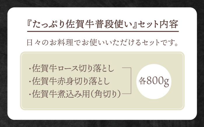 たっぷり 佐賀牛 普段使いセット【田中畜産牛肉店】  [HBH032] 切り落とし