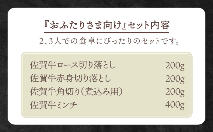 【毎日のお料理に】おふたりさま向け 佐賀牛 普段使いセットB【田中畜産牛肉店】 [HBH110] 牛肉