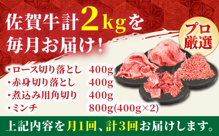【全3回定期便】4人家族向け 佐賀牛 普段使いセットB【田中畜産牛肉店】 [HBH115] 牛肉