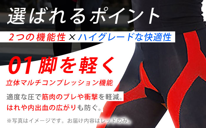 【3Lサイズ】Runtageスポーツタイツ アスリートランナーPRO version2 十分丈＜レッド＞【イイダ靴下株式会社】 [HBB039]靴下 ソックス