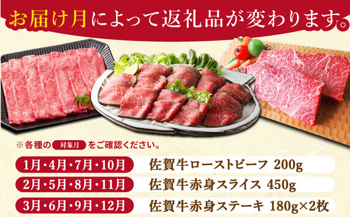 【全6回定期便】佐賀牛 赤身堪能セット【肉の三栄】 [HAA077]