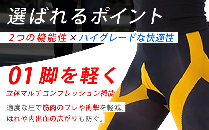 【Mサイズ】Runtageスポーツタイツ アスリートランナーPRO version2 十分丈＜ブラック＞【イイダ靴下株式会社】 [HBB030]靴下 ソックス