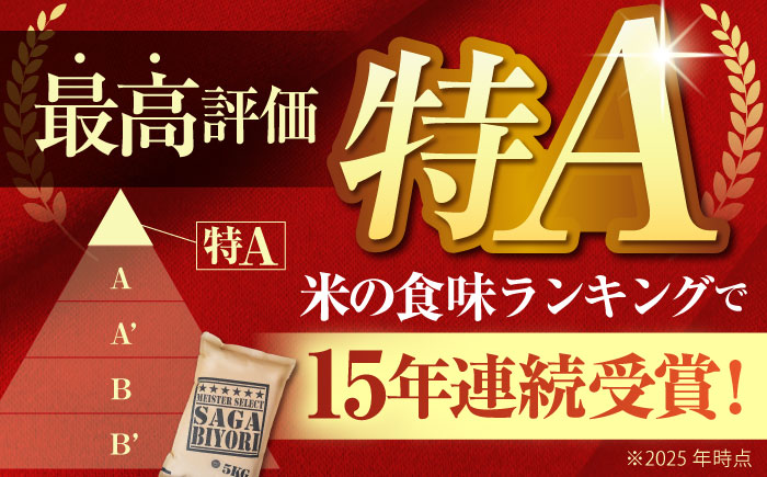 【全6回定期便】さがびより 無洗米 10kg（5kg×2袋） 特A米 特A評価 [HBL048]