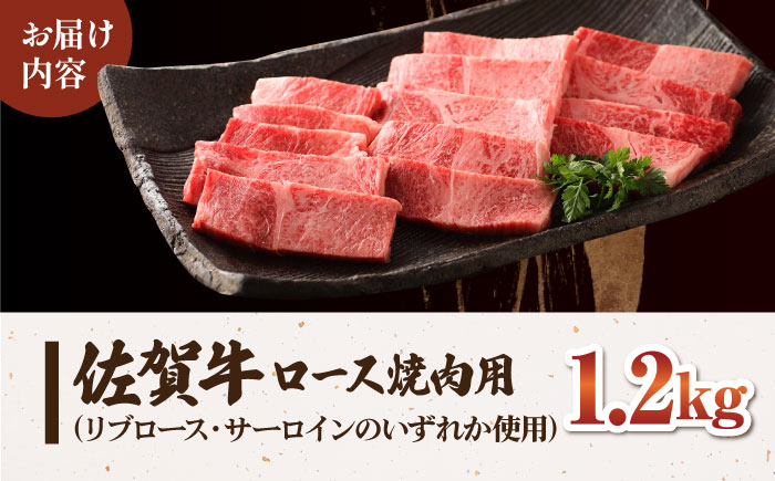 【最高級 A5ランク】 佐賀牛 ロース 焼肉用（ 1.2kg ）【肉の三栄】霜降り サーロイン リブロース BBQ [HAA153]