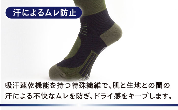 【25-27cm】Runtage 着圧ゴルフソックス アスリートラウンドPRO 先丸タイプ＜ネイビー＞【イイダ靴下株式会社】 [HBB006]靴下 ソックス