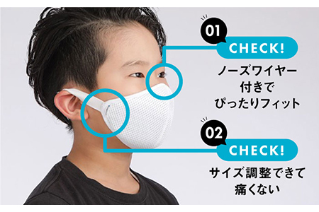 【Sサイズ】耳にかけないライトメッシュベルトマスク 【有限会社ジーンスレッド】[HCT009]