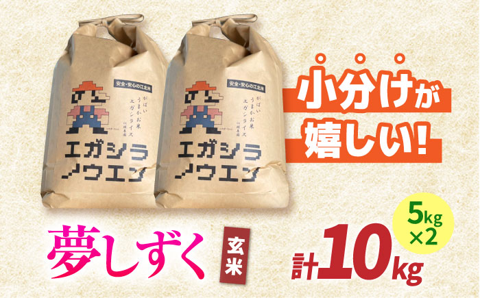 【11月発送】令和7年産 がばいうまかエガシライス（夢しずく）玄米 10kg（5kg×2袋）【江頭農園】 [HAU005] 11月発送