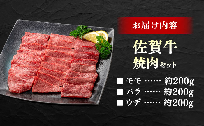 佐賀牛 焼肉セット A モモ バラ ウデ　約600g 【JAさが 杵島支所】 [HAM091]
