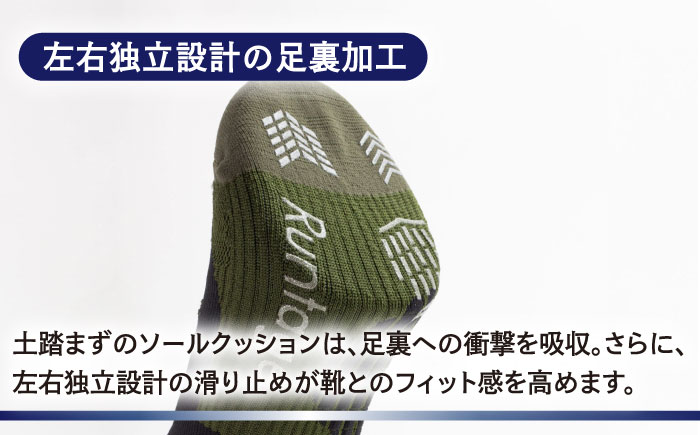 【25-27cm】Runtage 着圧ゴルフソックス アスリートラウンドPRO 先丸タイプ＜ネイビー＞【イイダ靴下株式会社】 [HBB006]靴下 ソックス