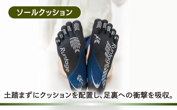 【23-25cm】Runtage ゴルフソックス アスリートラウンドPRO type FF 5本指 ショート丈 ＜カーキ＞【イイダ靴下株式会社】 [HBB015]靴下 ソックス