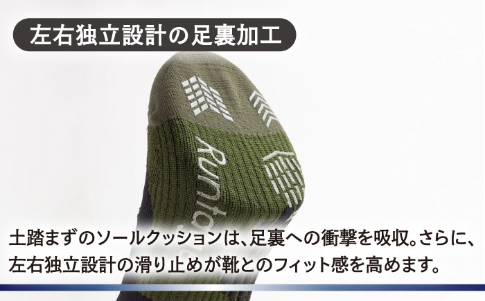 【25-27cm】【3色セット】Runtage 着圧ゴルフソックス アスリートラウンドPRO 先丸タイプ【イイダ靴下株式会社】 [HBB020]靴下 ソックス