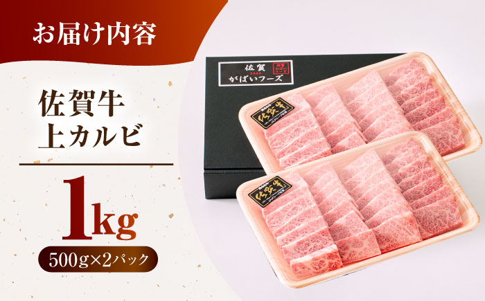 佐賀牛上カルビ 1kg（500ｇ×2）【がばいフーズ】 [HCS007]