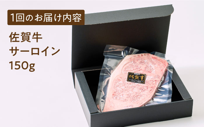 ＜全3回定期便＞佐賀牛 サーロインステーキ 150ｇ【がばいフーズ】A5ランク 佐賀牛 佐賀 ステーキ 肉 牛肉 [HCS047]