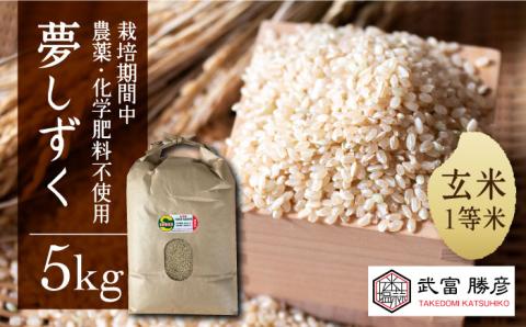 【“食のノーベル賞”受賞者】＜特別栽培米 1等米 玄米＞令和6年産 江北町産 夢しずく 5kg【葦農】 [HAJ015]