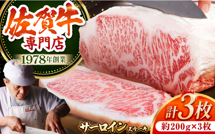 佐賀牛 サーロイン ステーキ 600g（約200g×3枚）【肉の三栄】 [HAA005]