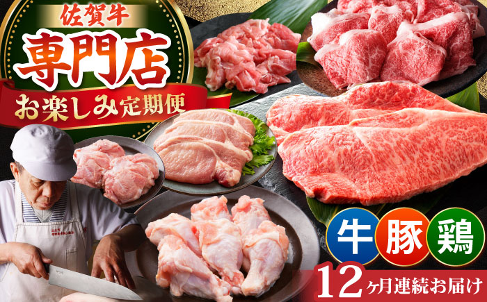 【全12回定期便】牛・豚・鶏 お楽しみ定期 総計13,920g 【肉の三栄】 牛肉 豚肉 鶏肉 [HAA145]