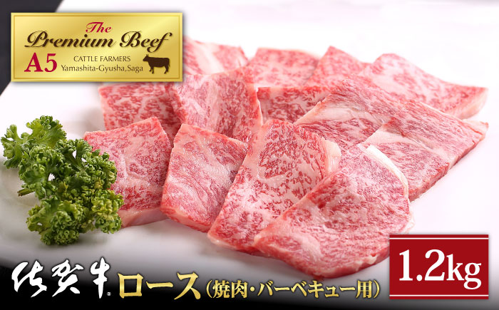 佐賀牛 A5 ロース 焼肉用 1.2kg (400g×3パック)【山下牛舎】 [HAD052]