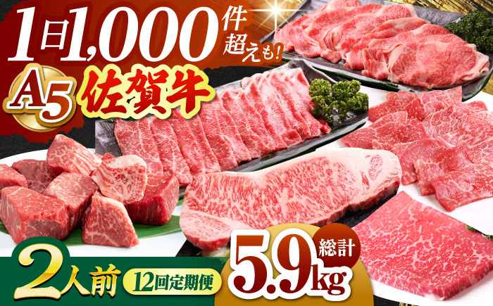 【全12回定期便】 2人前 佐賀牛 食べつくし定期【山下牛舎】 [HAD110] 牛肉