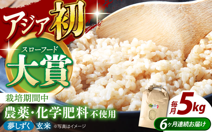 【全6回定期便】江北町産 1等米 夢しずく 玄米5kg（特別栽培米）【葦農】 [HAJ017]