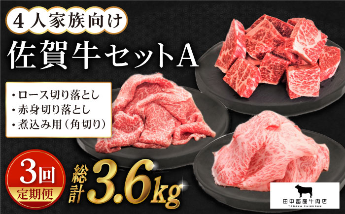 【全3回定期便】4人家族向け 佐賀牛 普段使いセットA【田中畜産牛肉店】 [HBH035] 牛肉