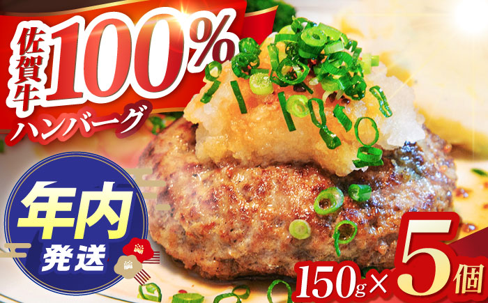 【12/15入金まで年内発送】【農林水産大臣賞】佐賀牛 ハンバーグ 5個セット【田中畜産牛肉店】 [HBH038]