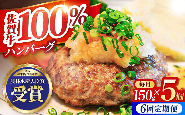 【全6回定期便】佐賀牛 ハンバーグ 5個セット【田中畜産牛肉店】 [HBH048]