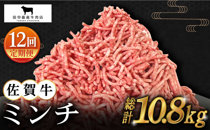 【全12回定期便】佐賀牛 ミンチ 900g（300g×3パック）【田中畜産牛肉店】 [HBH105] 牛肉
